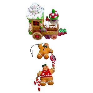 Gingerbread Holiday Christmas‎ Festive Dessert Train Ornament Sweets Boy & Girl